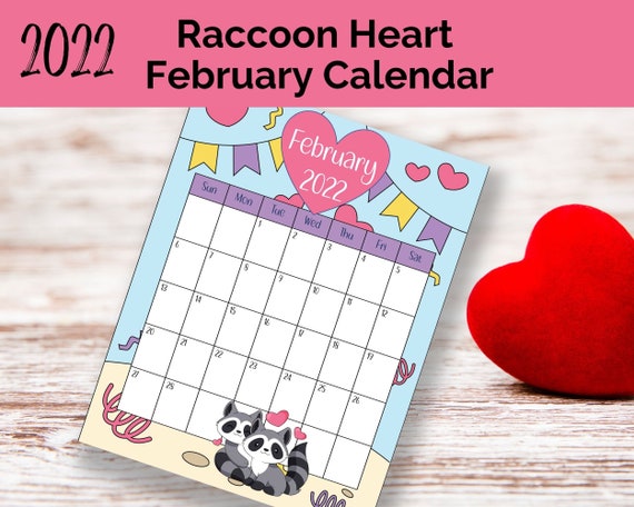 Editable February Calendar February 2022 Heart Calendar | Etsy