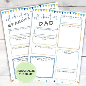 Tout sur mon père à imprimer, questionnaire pour papa, idée cadeau d'anniversaire pour papa, cadeau fête des pères, cadeau papa en prime, cadeau papa pour enfant