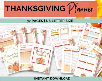 Thanksgiving Planner, Printable, Thanksgiving menu, daily planner, Thanksgiving printables, To Do List, Instant Download