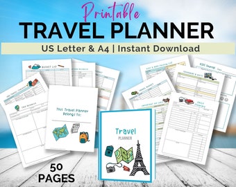 Ultimate Travel Planner Printable, Trip Itinerary Planner, Vacation Planner