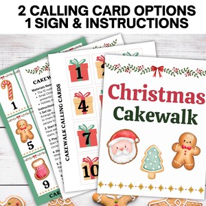 Christmas Cake Walk Game, Printable Cakewalk Signs, Holiday Party Game ...