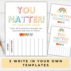 You Matter Words of Affirmation, Tear off Flyer, Tear off Compliments ...