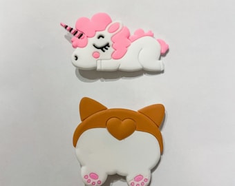 Croc Charm Jibbitz | Cute Animals and Nurse Charms | XL Corgi & Unicorn Croc Charms