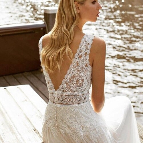 boho lace tulle maxi dress