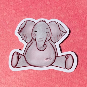 Adesivo Tubie Baby Elephant / Adesivo G-Tube / Adesivo per tubo di alimentazione / Adesivo per consapevolezza del tubo di alimentazione / Adesivo disegnato a mano