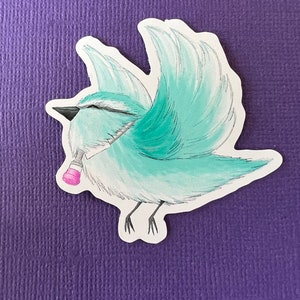 Trach-sticker | Prachtige vogel met een luchtpijp