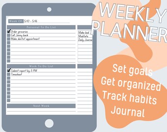 Undated Weekly Digital Planner For iPad | TerrellaCreations
