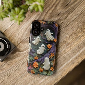 Spooky Ghost Phone Case, Halloween Decor, Cute Ghost Design, Fall Aesthetic, Gift for Ghost Lovers, Halloween Gift