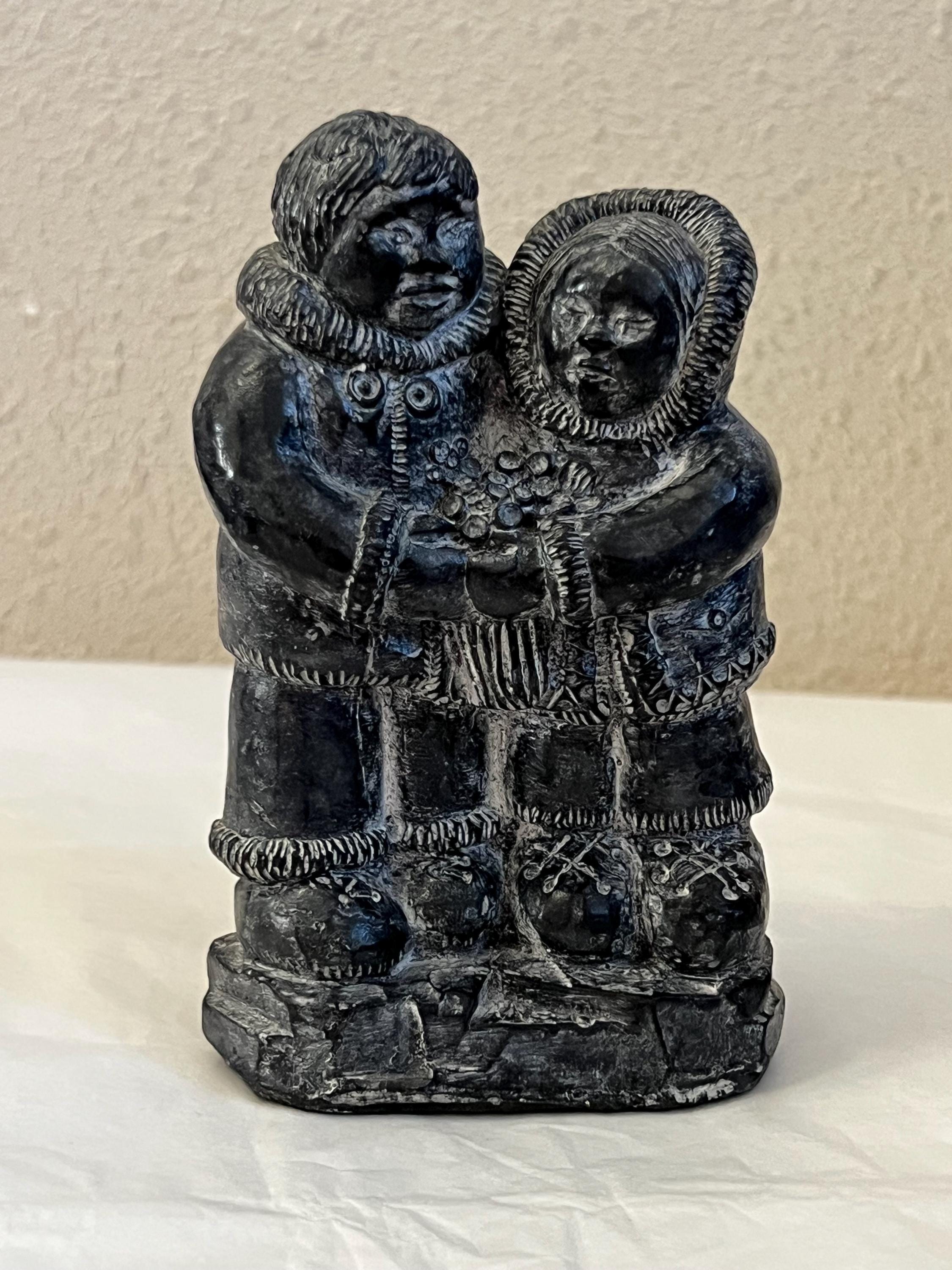 Vintage A Wolf Original Handmade Canadian Aboriginal Inuit Couple