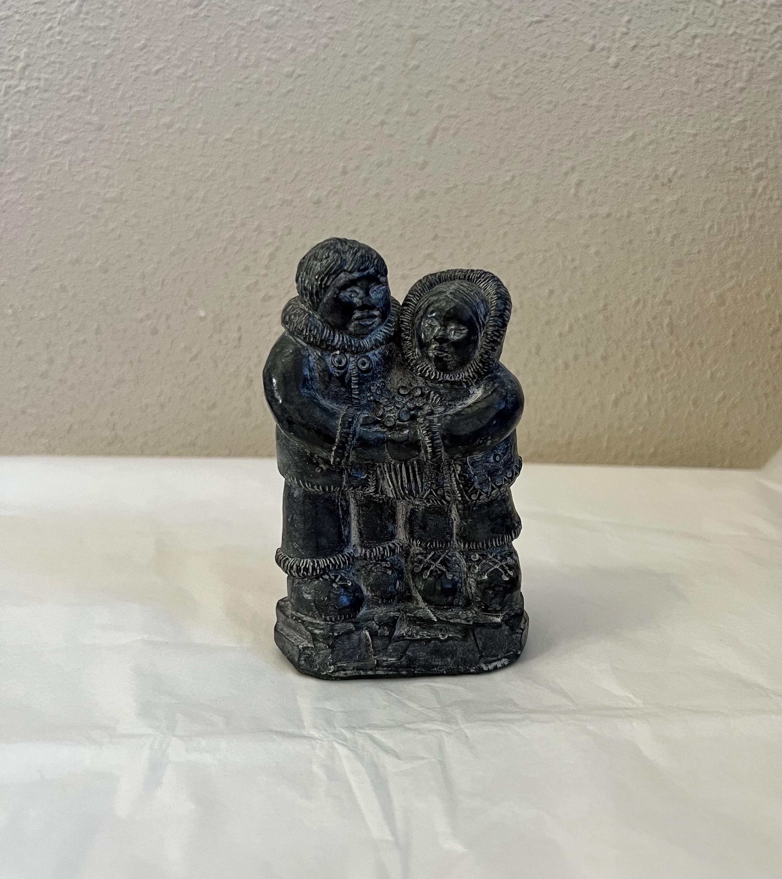 Vintage A Wolf Original Handmade Canadian Aboriginal Inuit Couple
