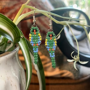 Beaded Parrot Earrings