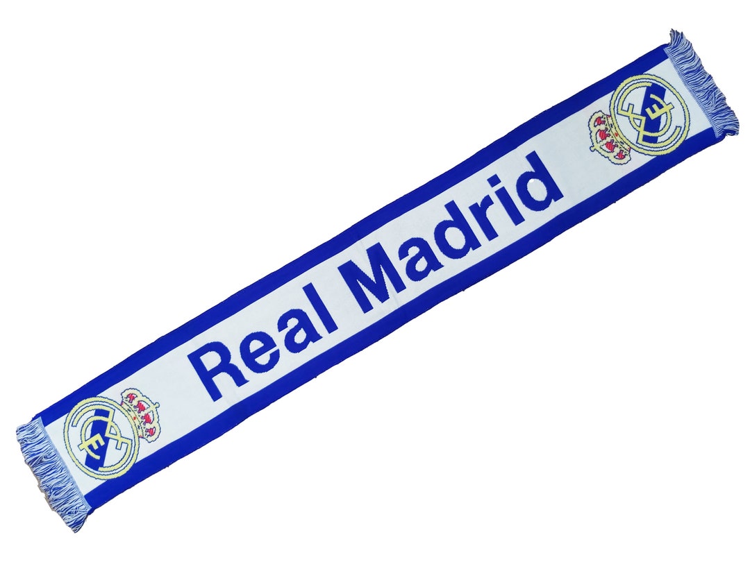 Sciarpa Ufficiale Real Madrid - Collezione Liga, 140 Cm, Blu, Materiale Acrilico, Prodotto Licenziato