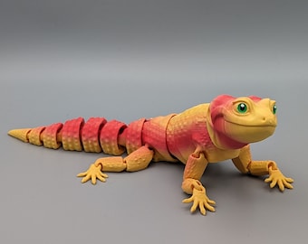 Beweglicher Leopard Gecko Rot Gelb 3D gedruckt Deko Dekoration süßer Gecko Geschenk Reptil Eidechse Figur