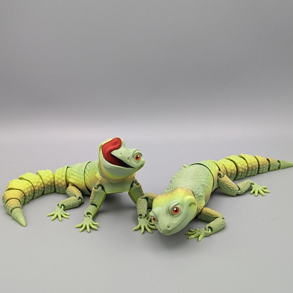 Beweglicher Leopardgecko grün 3D gedruckt Leopard Gecko Deko Dekoration süßer Gecko Geschenk Reptil Eidechse Figur