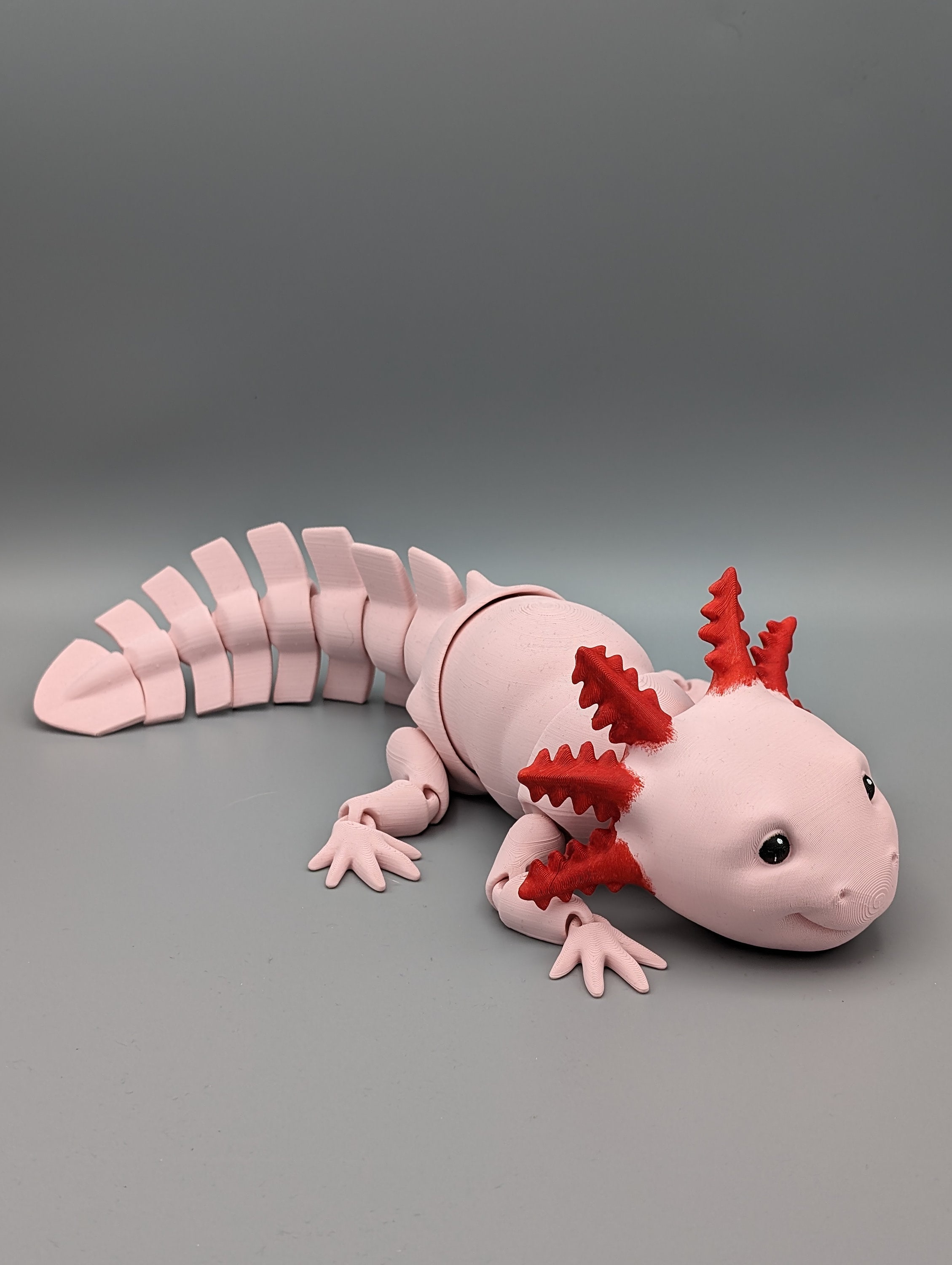 XXL Movable Axolotl 3D Print Pink Figure Decoration Cute Axolotl Amphibian Salamander Gift Idea Lizard