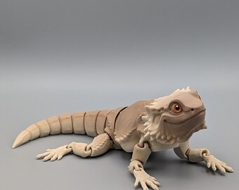 Bewegliche Bartagame Rock  Figur Deko Dekoration süße Bartagame beweglich Geschenk Reptil Beardie Drache 3D Druck