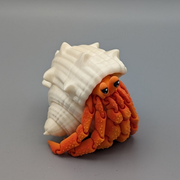 Flexi Einsiedlerkrebs Orange Krabbe Hummer Deko Dekoration Unterwasserwelt Geschenk 3D Druck Figur Muschel