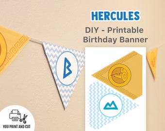 Printable Hercules Banner | Birthday banner | Hercules party decoration