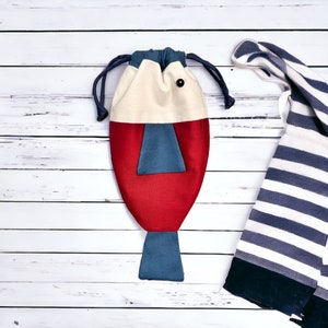 Nautical Little Fishy Drawstring Pouch