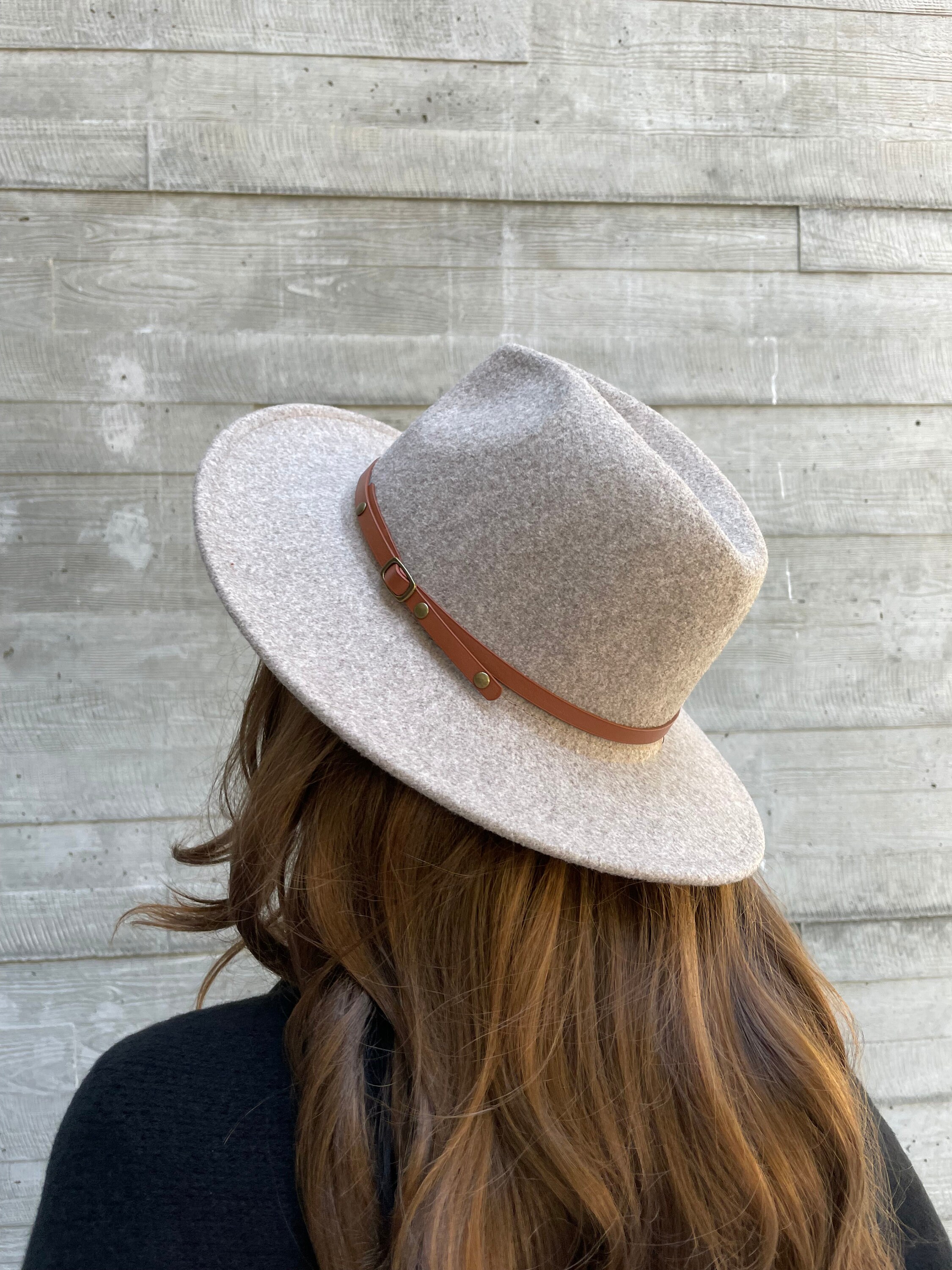 Wool Blended Felt Short Brim Panama Hat 
