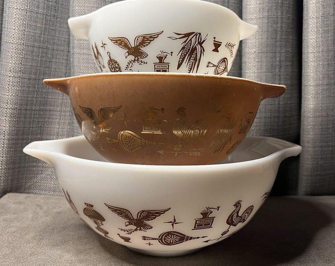 Pyrex Msical Stack Pyrex Americana Stacking Bowl Set - 441 - 442 - 443- 444 -cinderella ...