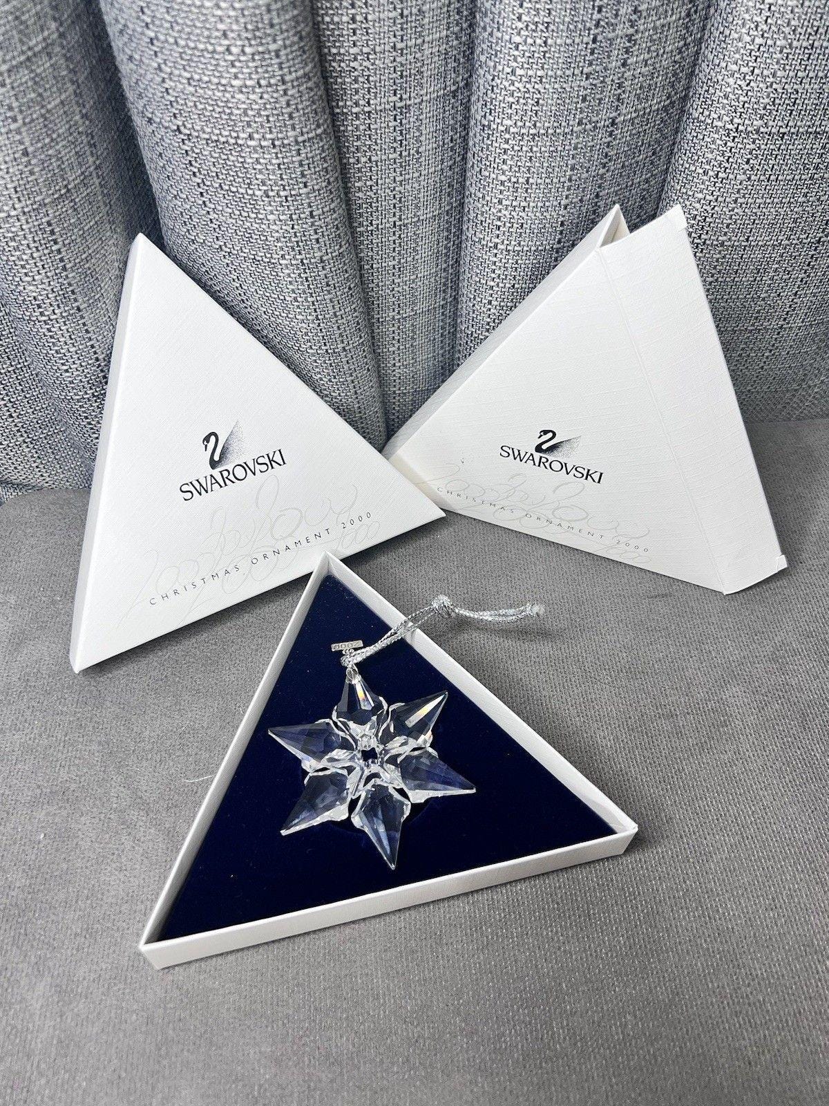 置物 SWAROVSKI CHRISTMAS ORNAMENTS 2000 Swarovski Crystal 2000 Christmas Star Snowflake Ornament for