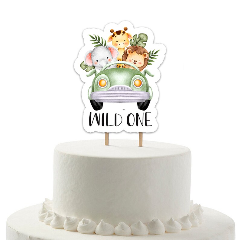 Wild One Safari Animals PNG, 1st Birthday Jungle Animals Clipart, Baby ...