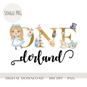 Alice & White Rabbit 1st Birthday PNG, Alice Sublimation Design, Princess Birthday, Alice First Birthday Digital Design, Instant Download