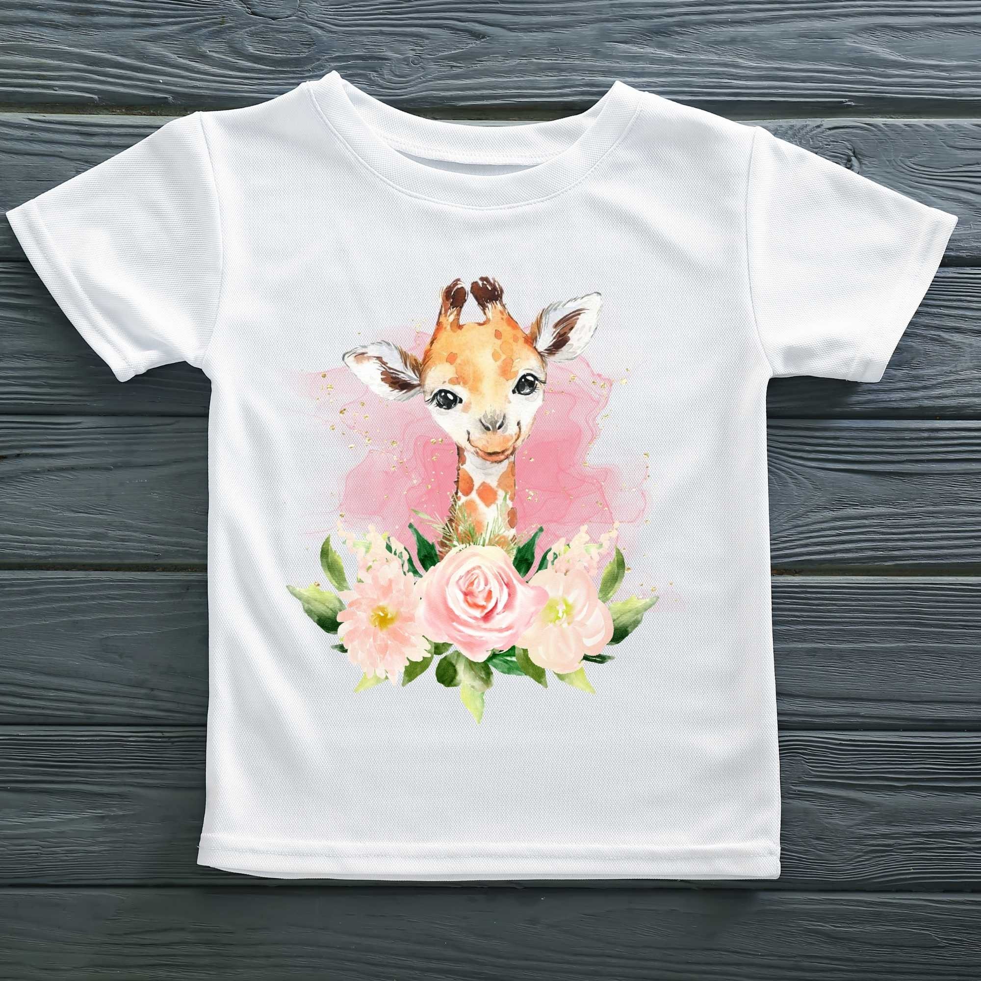 Floral Baby Giraffe Watercolour Kids Animals Sublimation PNG - Etsy
