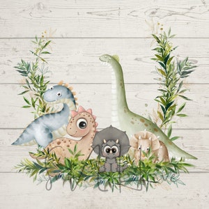 Akvarell babydinosaurie PNG Clipart, söt dinosaurie, babyshower-dinosaurie, barnfödelsedags-dinosaurie PNG, tecknad dinosaurie sublimering kommersiell användning bild 2