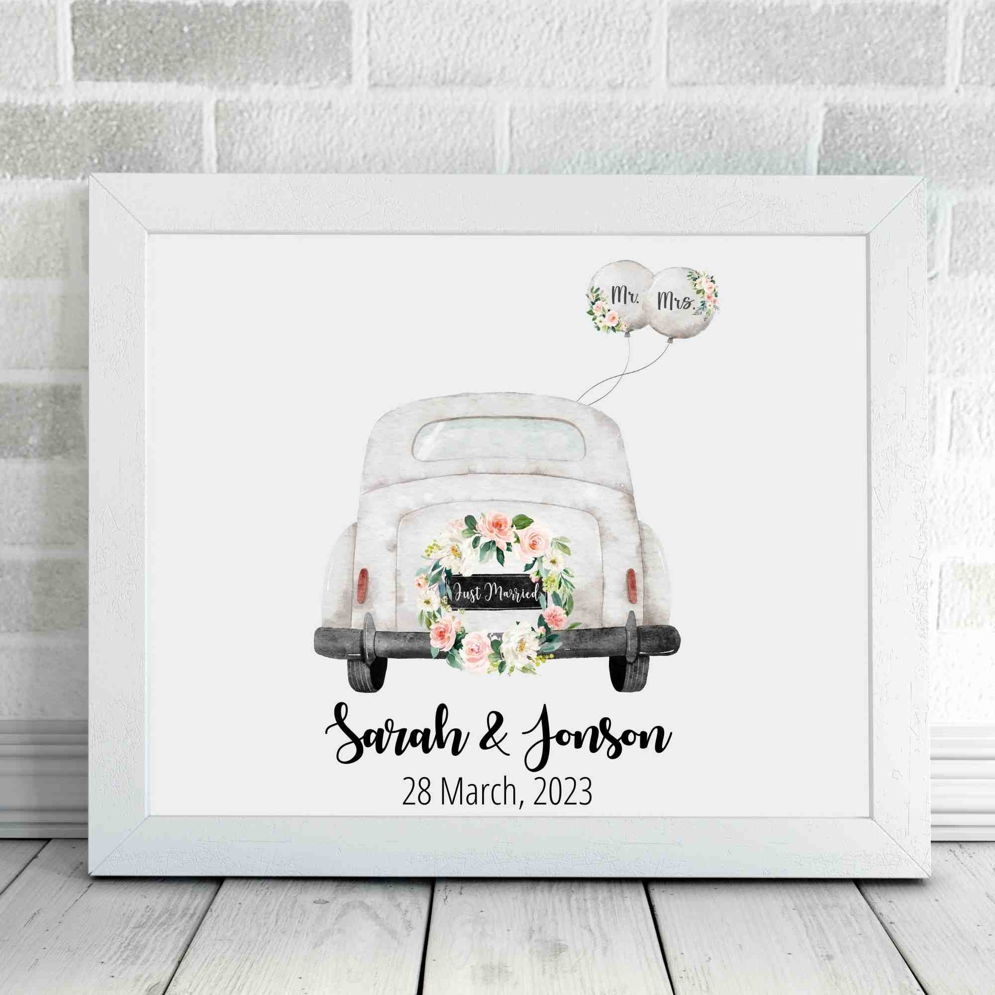 Just married car Poster for Sale by Marry-me