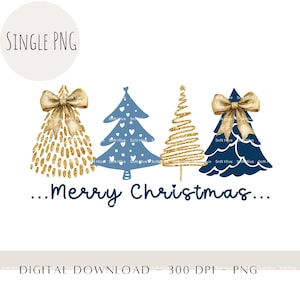 Coquette Glitter Christmas Tree PNG, Digital Download, Christmas Shirt Design, Christmas Sublimation, Minimalist, Navy Merry Christmas PNG