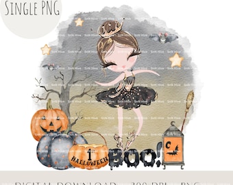 Bailarina de Halloween PNG, Design de Sublimação Irmã (Download Digital)