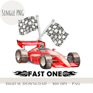Fast ONE Birthday PNG, Sublimationsdesign, Jungen Rennwagen Thema Geburtstagskarte Hintergrund Cake Topper Shirt Design PNG, digitaler Download