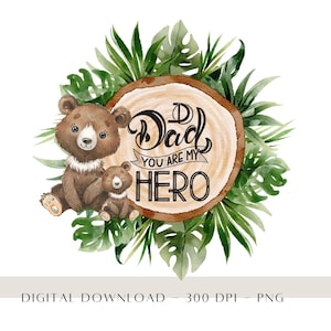 Vatertag Instant Download, Papa du bist mein Held, Vatertagskarte Design, Sublimation Design, personalisiertes Geschenk zum Ersten Vatertag PNG