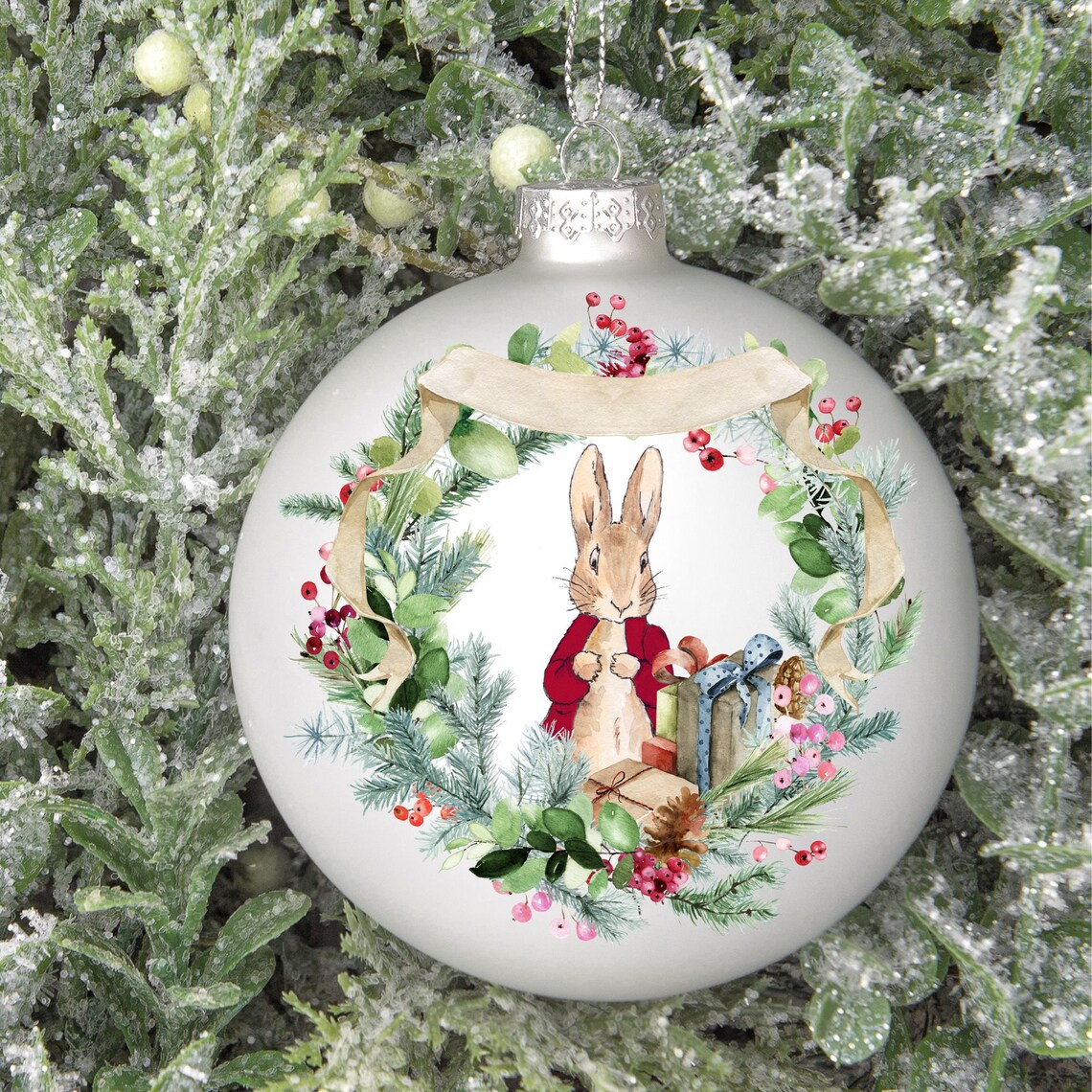 Christmas Rabbit 1st Christmas PNG, Peter Rabbit Wreath Sublimation ...