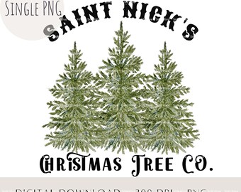 Árboles de Navidad de San Nicolás PNG, diseño de camiseta navideña (descarga digital)