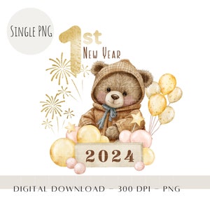 Mijn eerste nieuwjaar PNG, 1e nieuwjaarsontwerp, sublimatieontwerp voor kinderen, ontwerp voor nieuwe baby, ontwerp voor nieuwjaarsshirt, instant digitale download