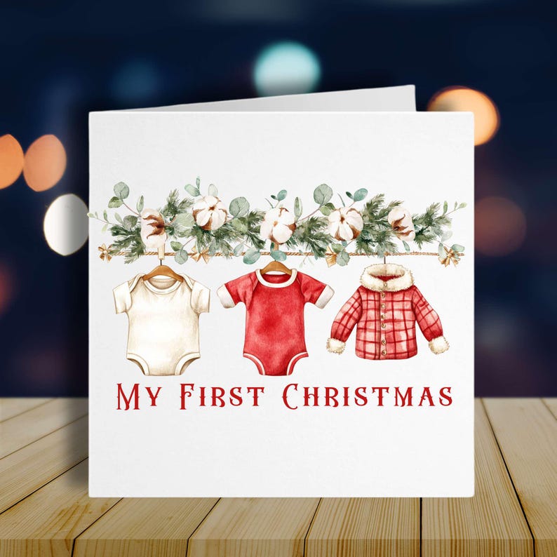 My First Christmas Baby Bodysuit Jacket Clipart Holiday Sublimation