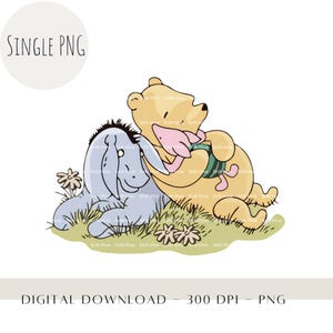 Classic Winnie The Pooh PNG, Winnie The Pooh Sublimation Design, Pooh Bear Friends Design, Birthday Baby Shower, Instant Digital Download