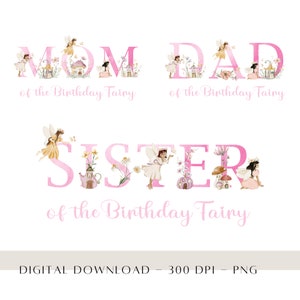 Fee Mama PNG, Fee DAD Sublimation, Fee Schwester Shirt Design, Fee Familie Clipart, Fee Geburtstag Party Dekor, sofortiger digitaler Download
