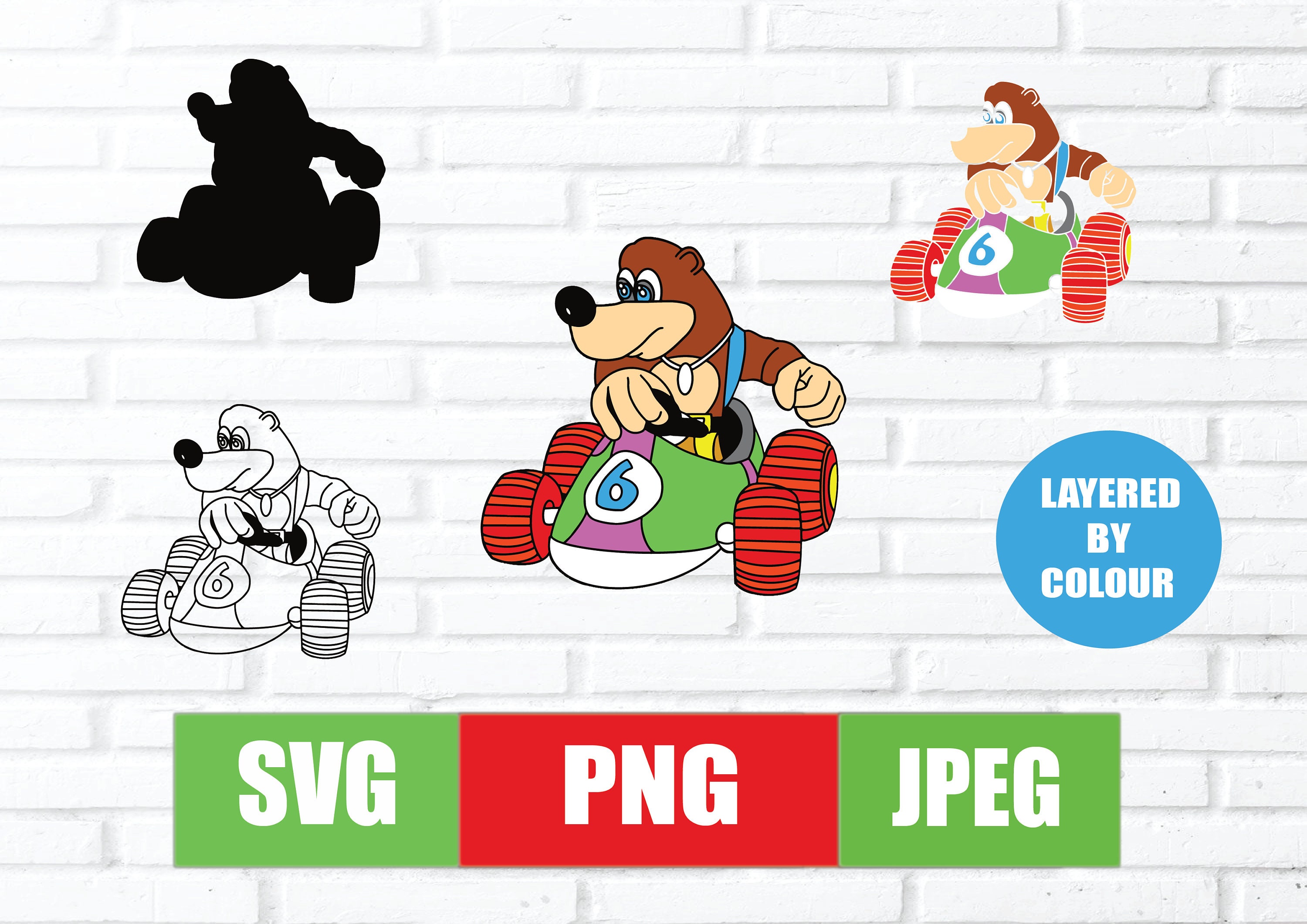 Banjo Kazooie Diddy Kong Racing Layered svg png jpeg Etsy