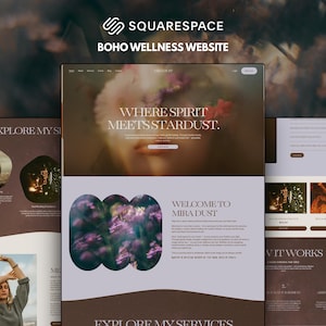 Modèle Squarespace Boho Wellness : Site web pour thérapeute, coach, praticien de santé