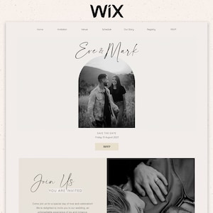 Wix Wedding template, Wedding RSVP, Wix wedding invitation, Wix minimal wedding web design, Wedding RSVP website, Wix website template