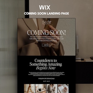 Modèle de page Wix élégant « Bientôt disponible » : Lancez votre entreprise
