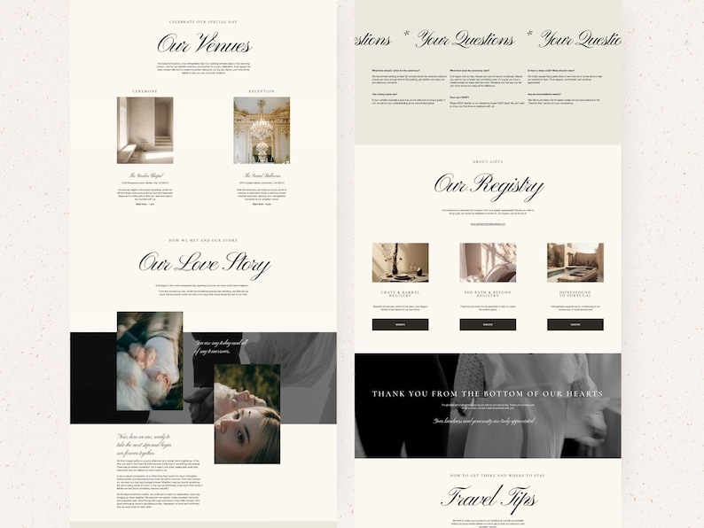 Plantilla de invitación de boda de Squarespace: Sitio web para confirmación de asistencia en línea (descarga digital) imagen 6