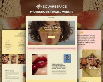 Squarespace Website Template for Photographers, Pastel photography website, Life coach, small business