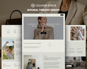 Squarespace Therapist Website Template, Psychology Business website, Wellness Coach
