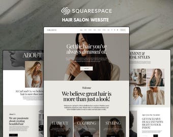 Modèle de site web Squarespace pour salon de coiffure et centre de bien-être