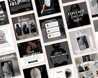 80 Instagram Templates: Social Media Posts for Canva (3 Sizes)